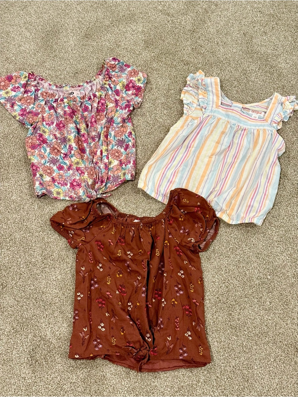 Girls' Short-Sleeve Tops Bundle - Multi-Color Pack Sizes 6, 7, and 8